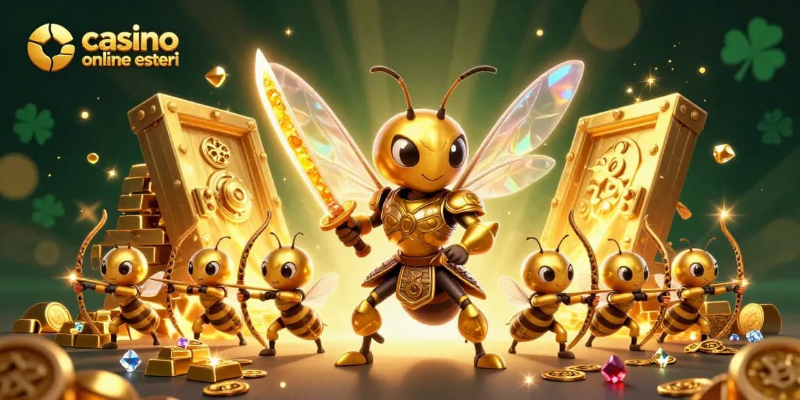 giocando nei casino online esteri con un hornet samurai e ricchezze dorate in primo piano