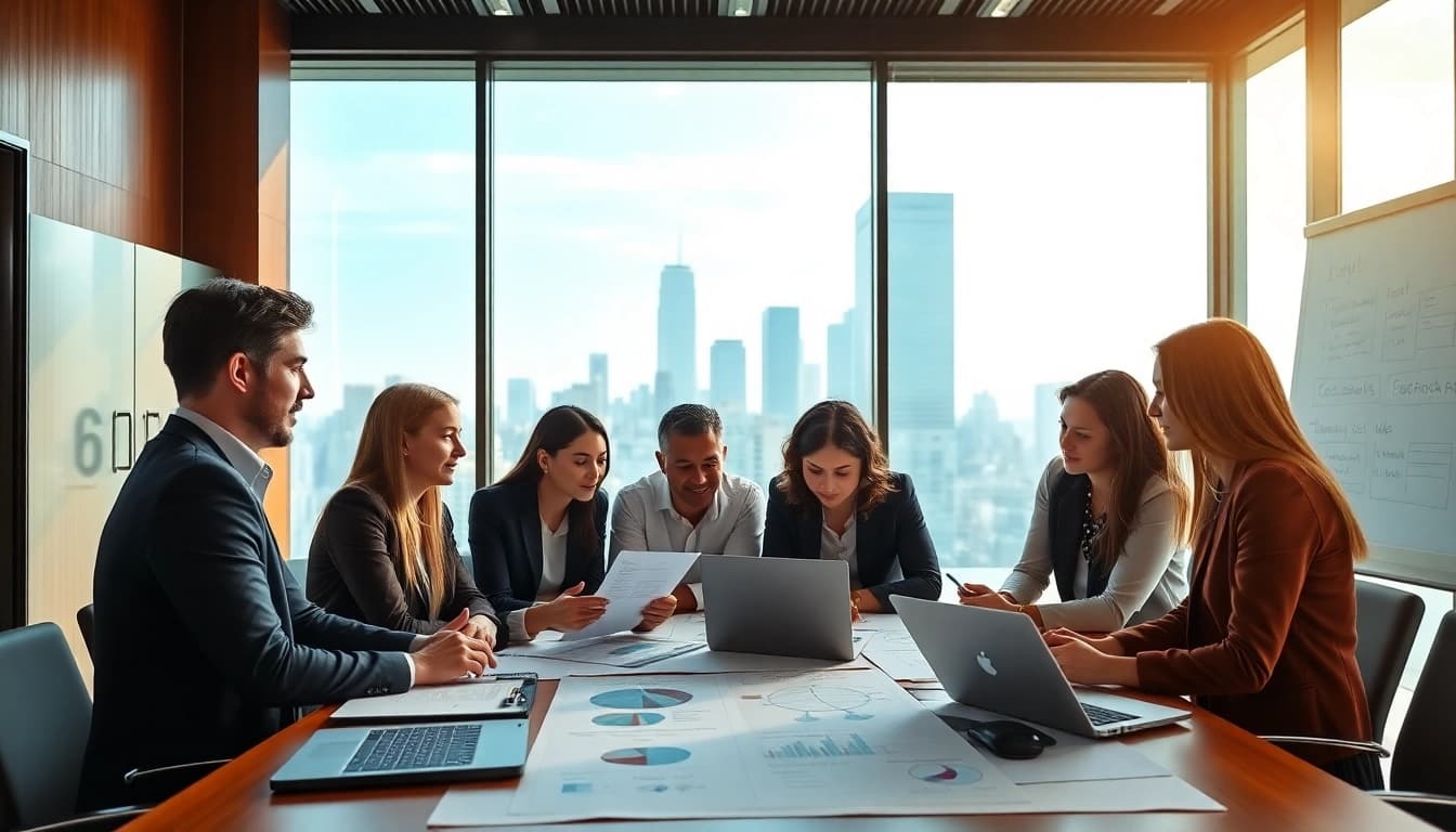 Engaging discussion on Strategy Capture Management in a modern office setting.