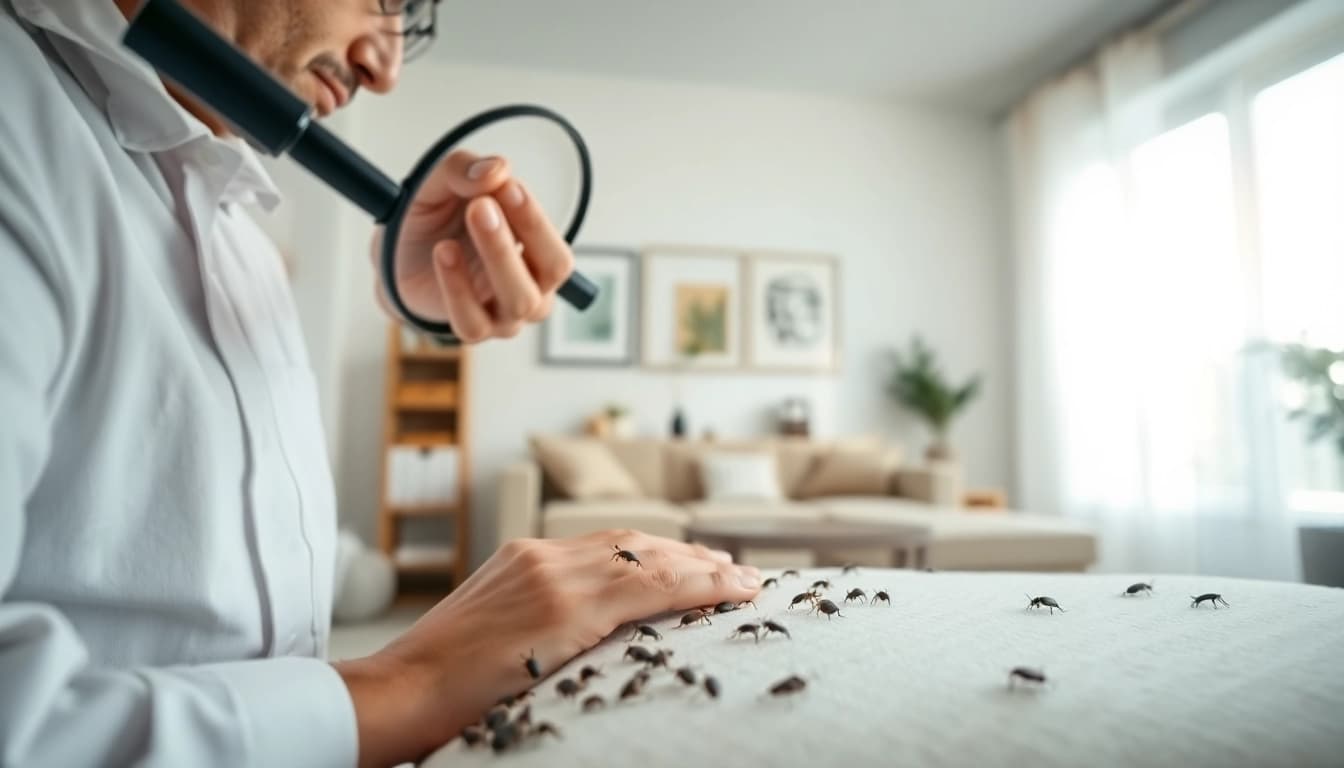 Assessing bed bug exterminator cost through expert inspection of home environment.