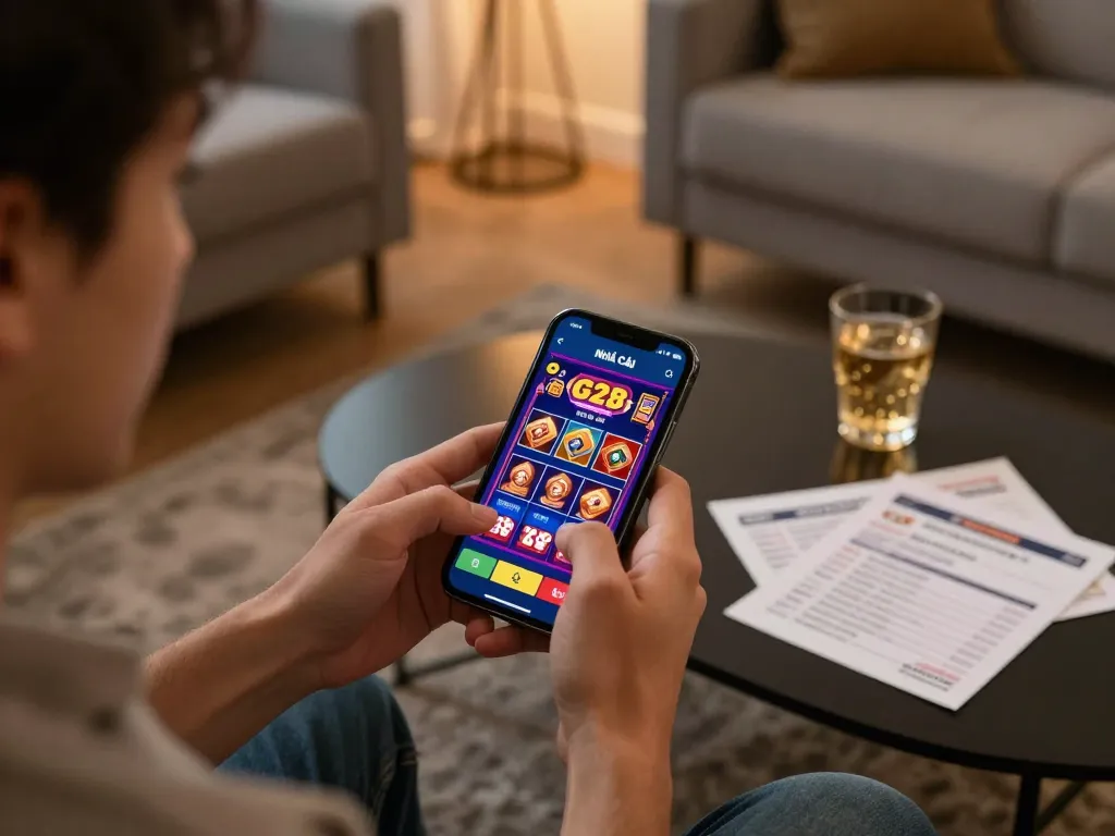 Engaging with the NHÀ CÁI G28 app for an exciting online gambling experience at home