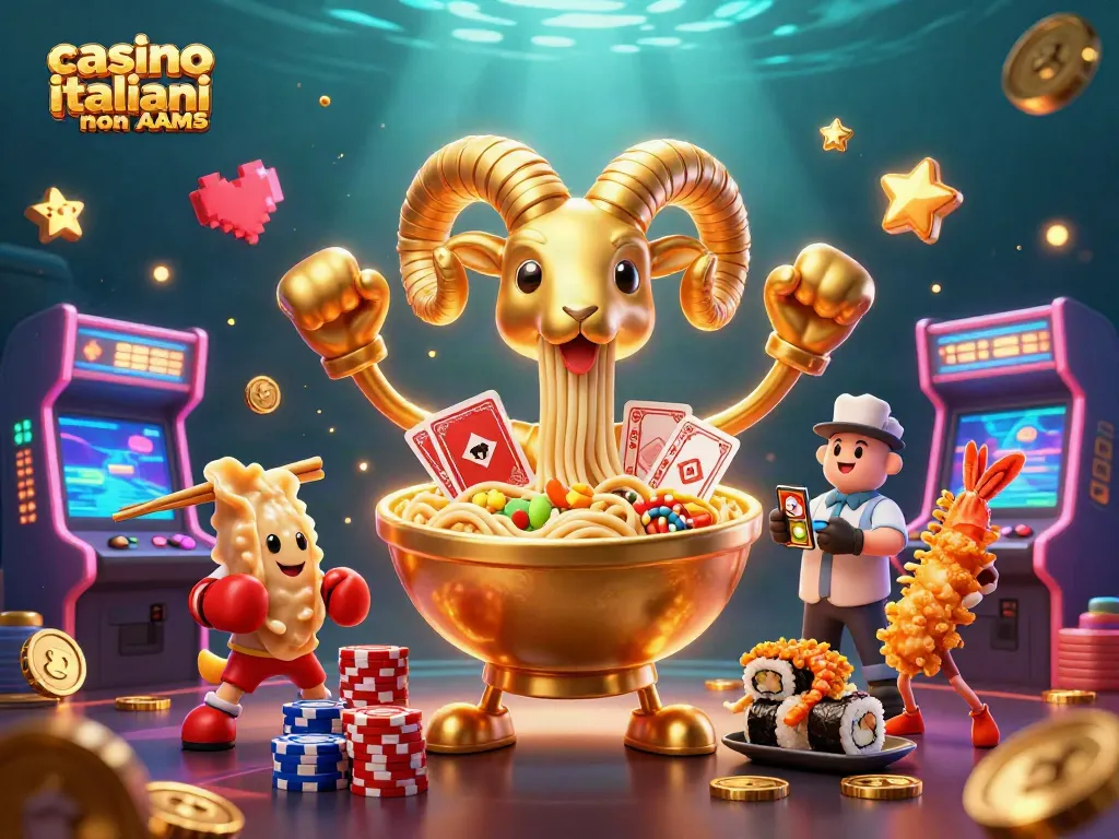 Giocare nei casino italiani non AAMS con un'illustrazione vivace e colorata che rappresenta personaggi unici e giochi vibranti.