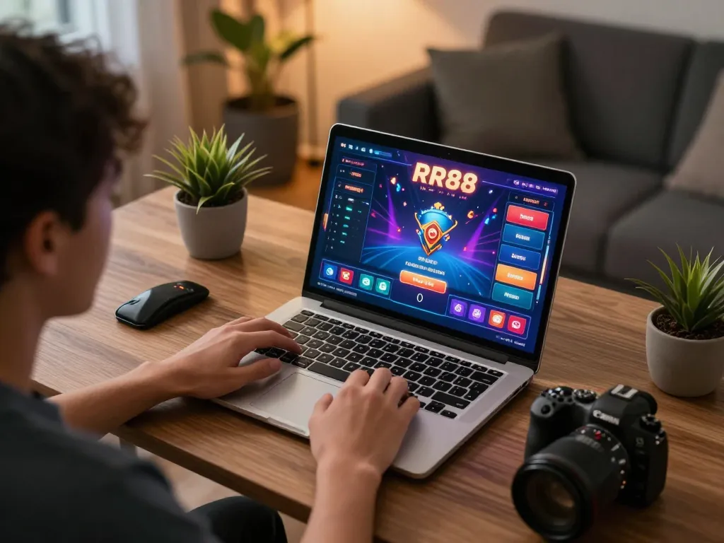 Engaging with the RR88 apk while enjoying a cozy home gaming atmosphere