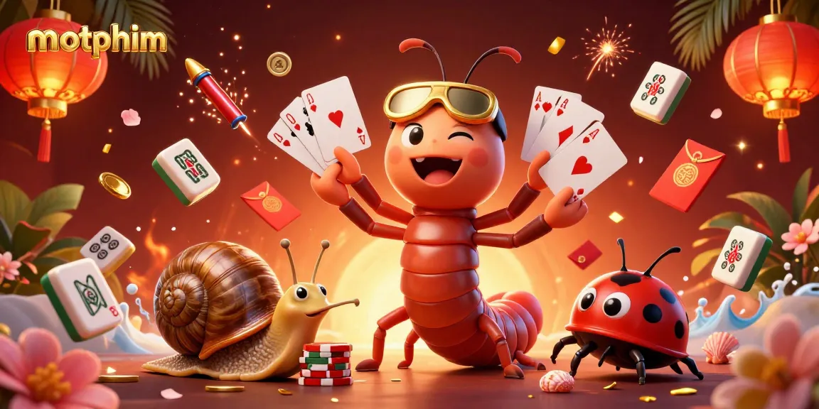 Experience motphim with our vibrant, cartoonish casino scene showcasing interactive characters and elements.