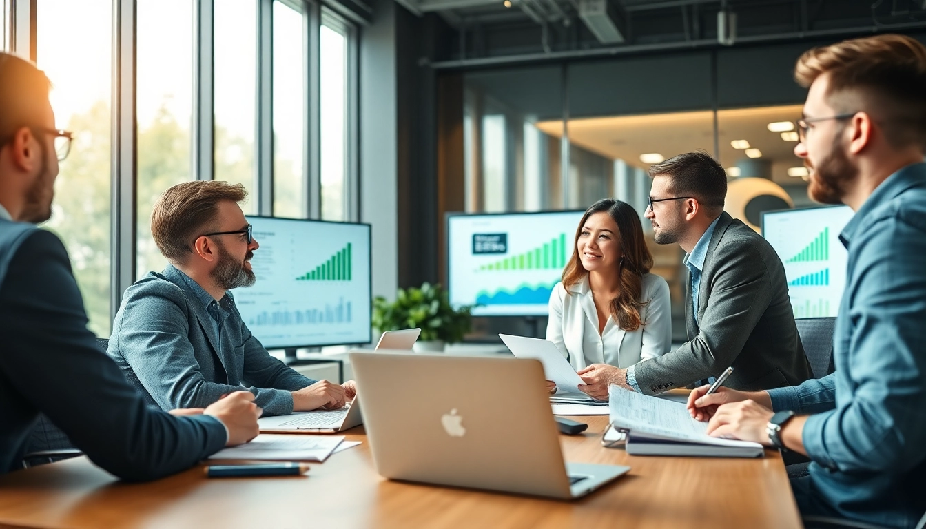 Engaging Edmonton social media marketing strategies brainstormed in a modern office.