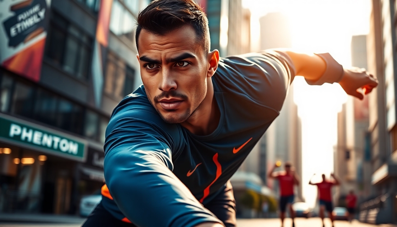 Sportler demonstriert Energie und Stil in phantom athletics Sportmode.