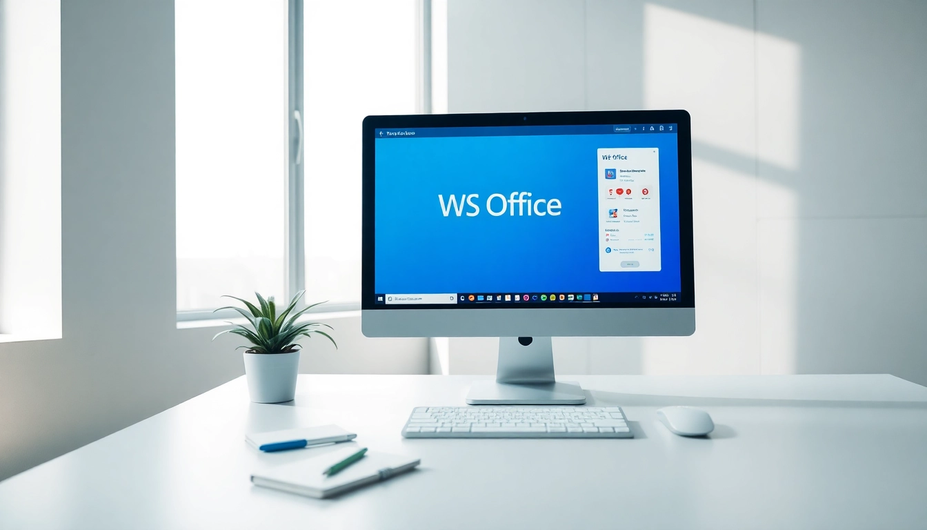 专业工作区中现代桌面上展示的 WPS Office