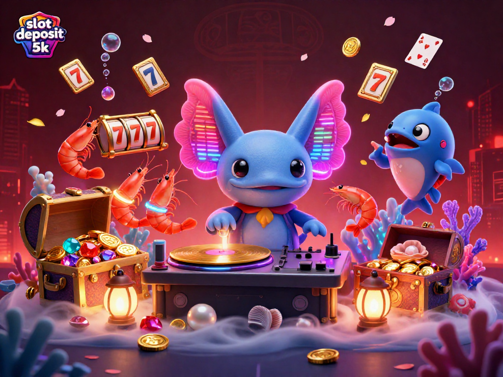 Immerse yourself in slot deposit 5k gameplay with colorful underwater elements and dancing characters.
