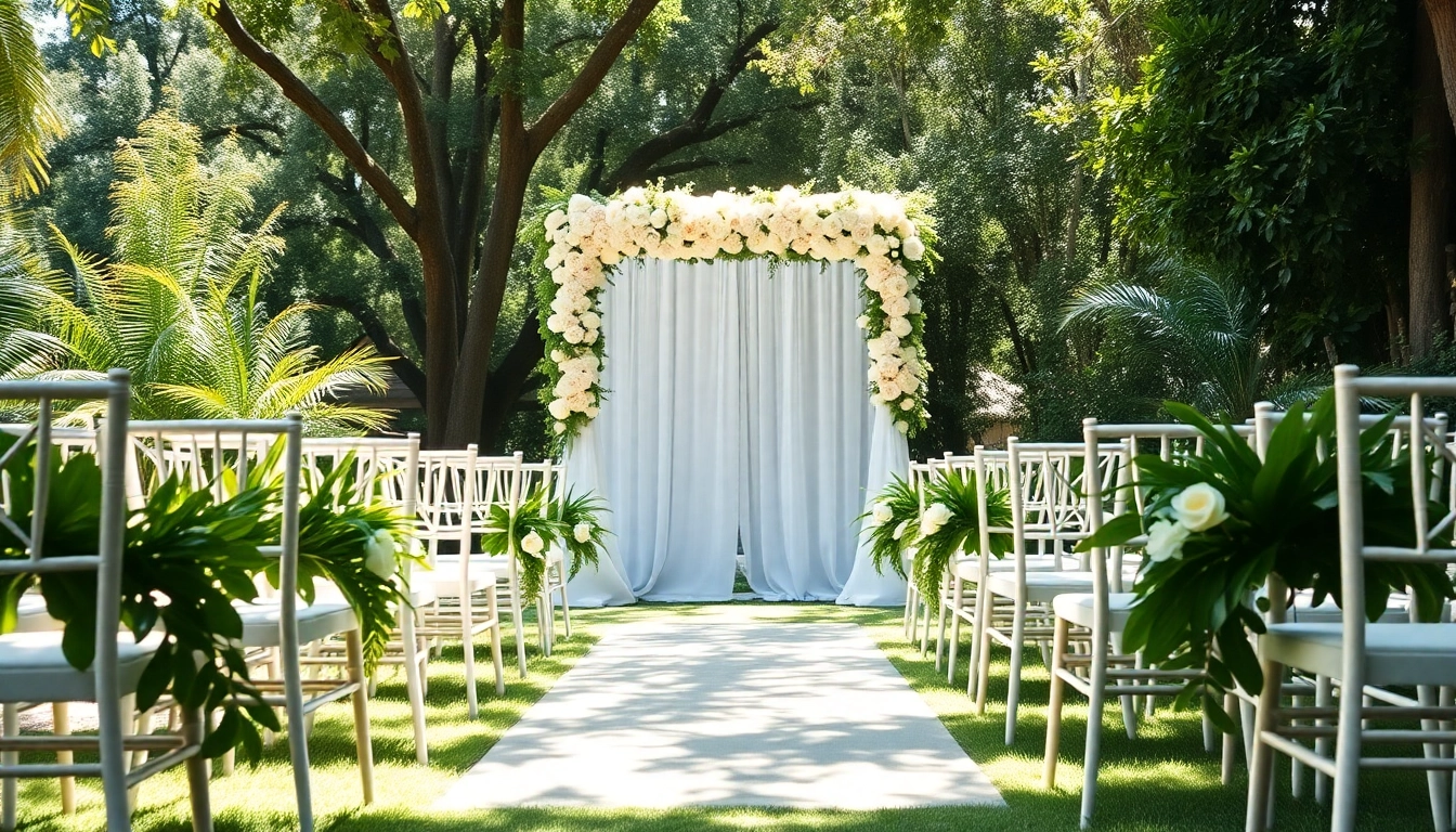 Stunning setup at a Jacksonville Wedding Venue showcasing romantic floral arrangements and seating.