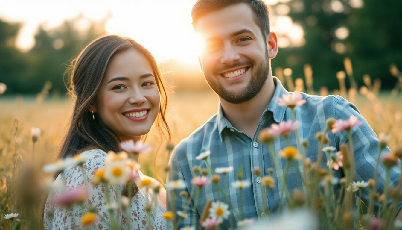 Explore captivating light & airy photography showcasing a couple in a sunlit meadow, emphasizing romance.