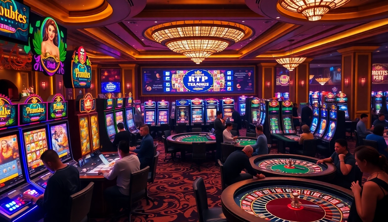 Explore high RTP Pragmatic Play slots with vibrant casino atmosphere and excitement.