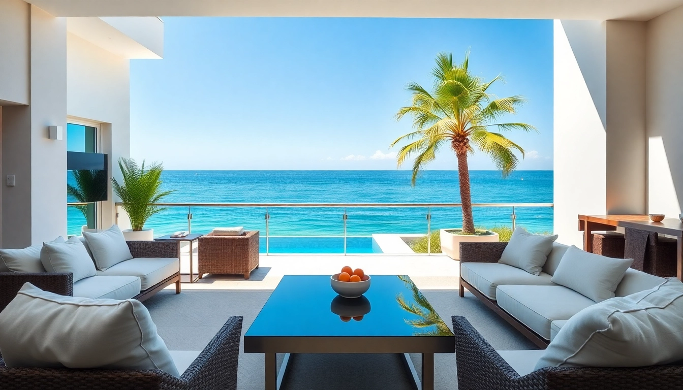 A luxurious apartment for sale in Alanya overlooking the Mediterranean, showcasing a modern design.