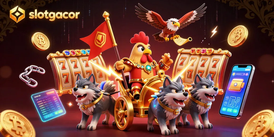 Experience thrilling gameplay with slotgacor using vibrant reels and crypto elements in an energetic scene.