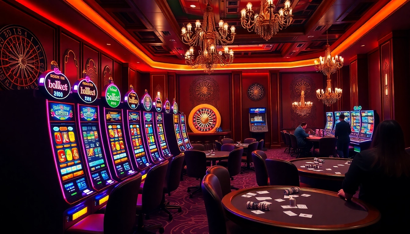 Experience the thrill of Slot Terpercaya with vibrant slot machines and engaging casino tables.