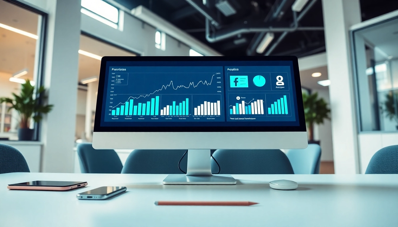Engaging digital workspace illustrating the best smm panel management tools and analytics.