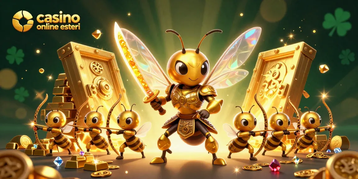 giocando nei casino online esteri con un hornet samurai e ricchezze dorate in primo piano