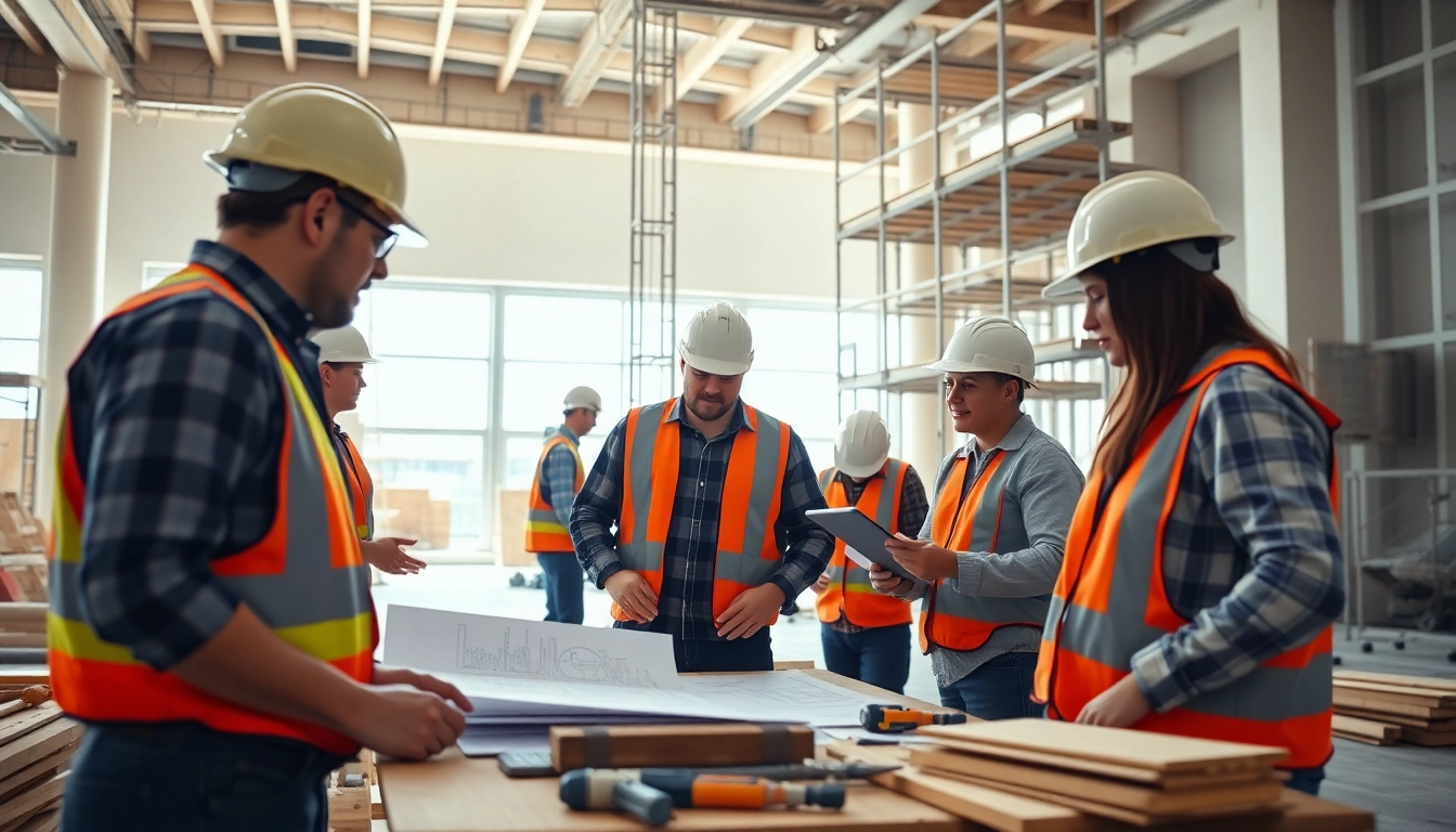 Hands-on Construction apprenticeship training with apprentices actively working on-site.