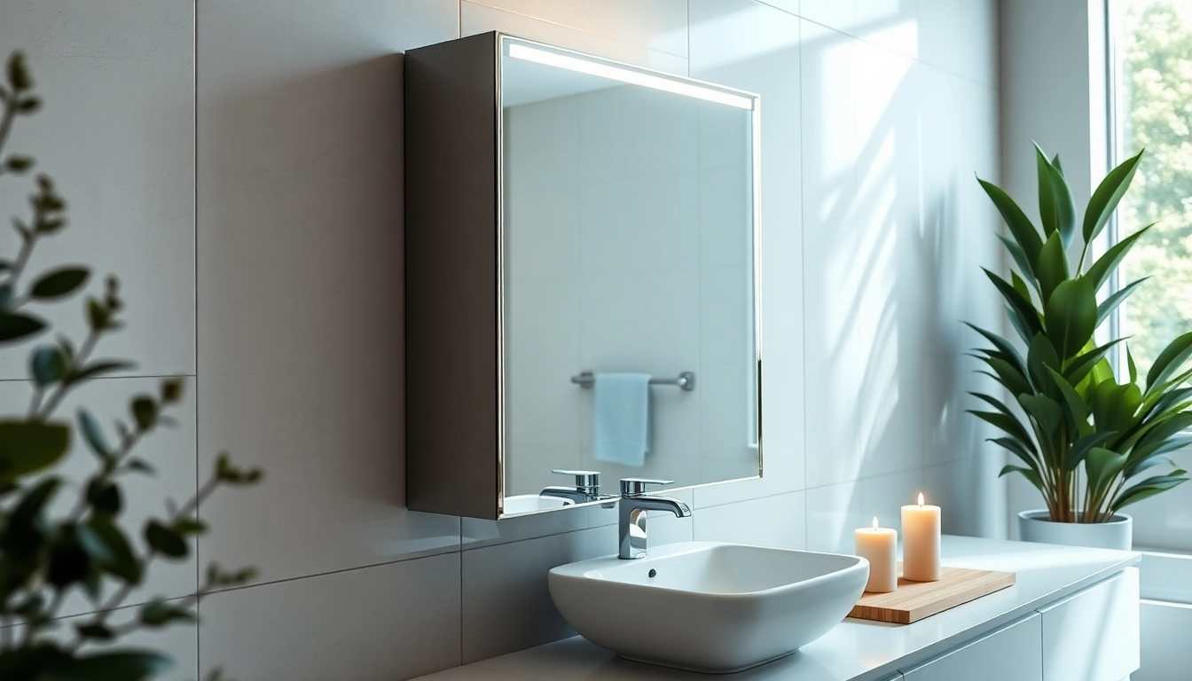 Verschönern Sie Ihr Bad mit einem sonni Spiegelschrank, der modernes Design und integrierte Beleuchtung vereint.