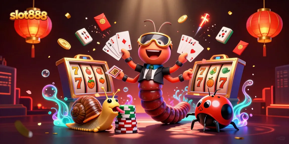 Permainan slot888 menghadirkan dealer unik dan suasana kasino yang meriah.