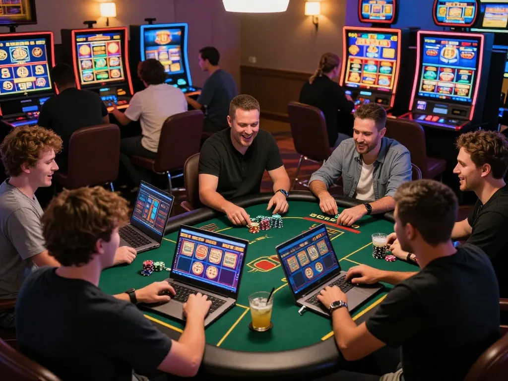 Players enjoying an open88 gaming experience at home, engaged with online casino games.