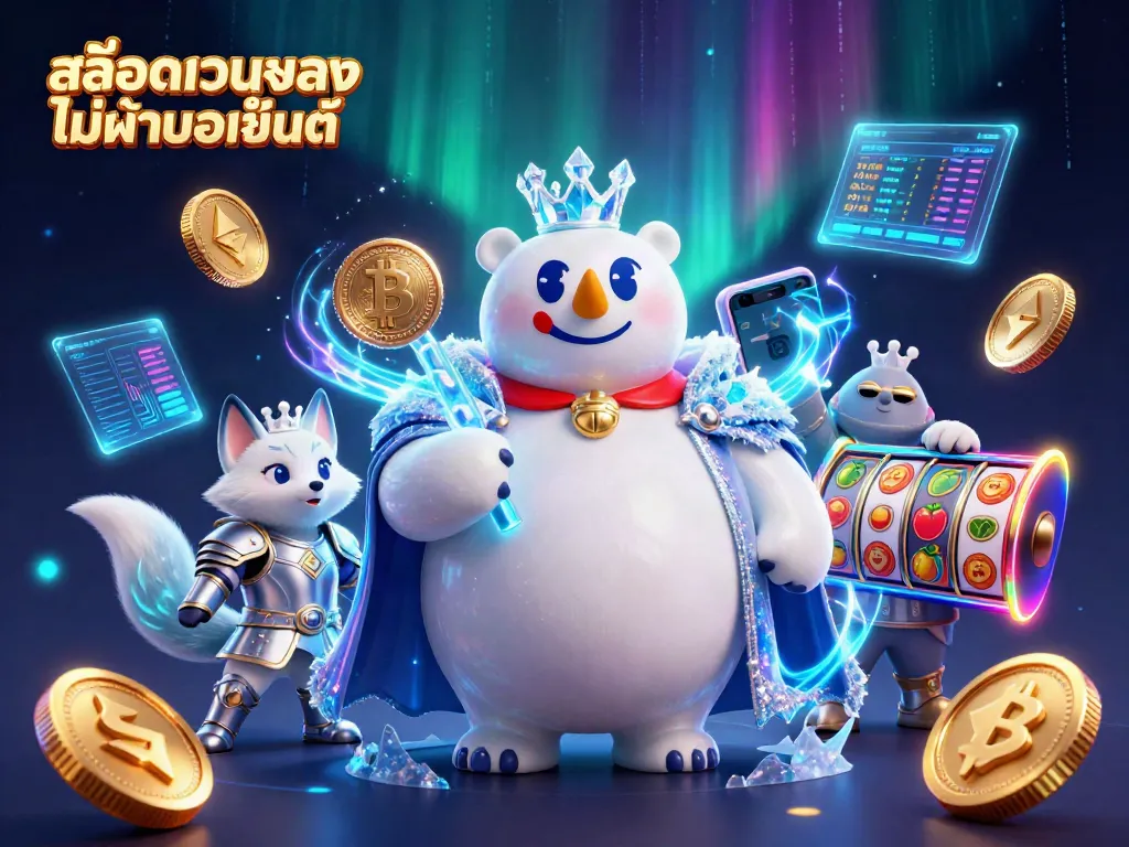 ภาพของเกมสล็อตเว็บตรงไม่ผ่านเอเย่นต์ด้วยหมีขั้วโลกและสุนัขจิ้งจอก