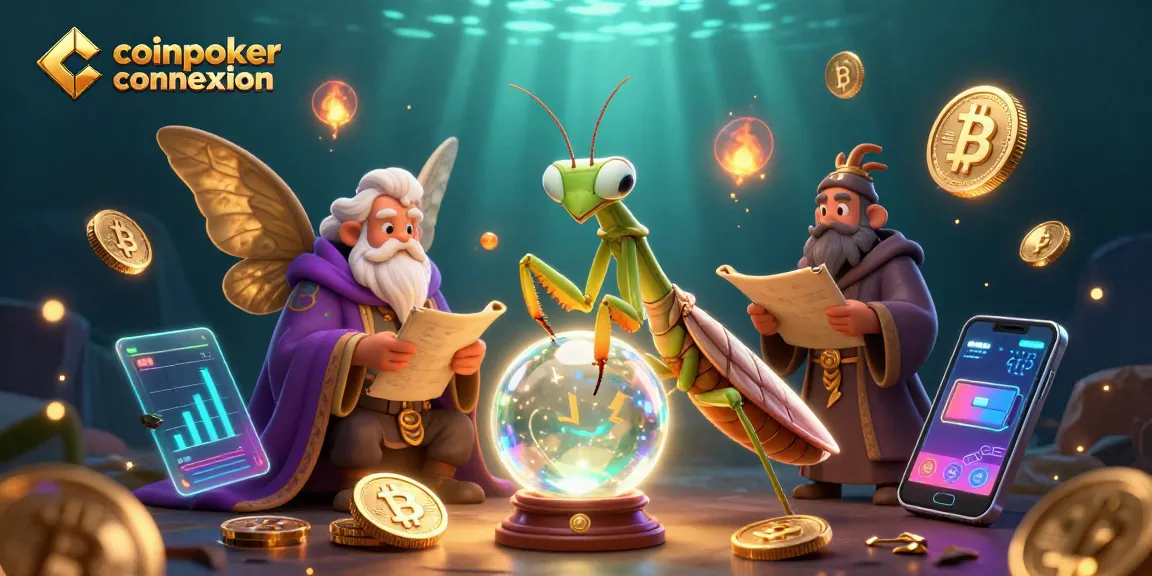 Découvrez l'univers captivant de coinpoker connexion avec cette illustration illustrant des personnages mystiques entourés de symboles de jeux.