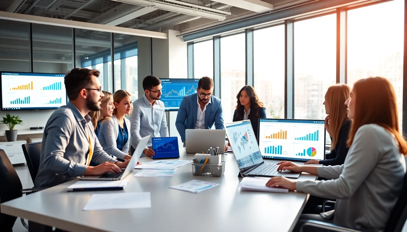 Engaging team discussing competitive intelligence faqs in a modern office setting.