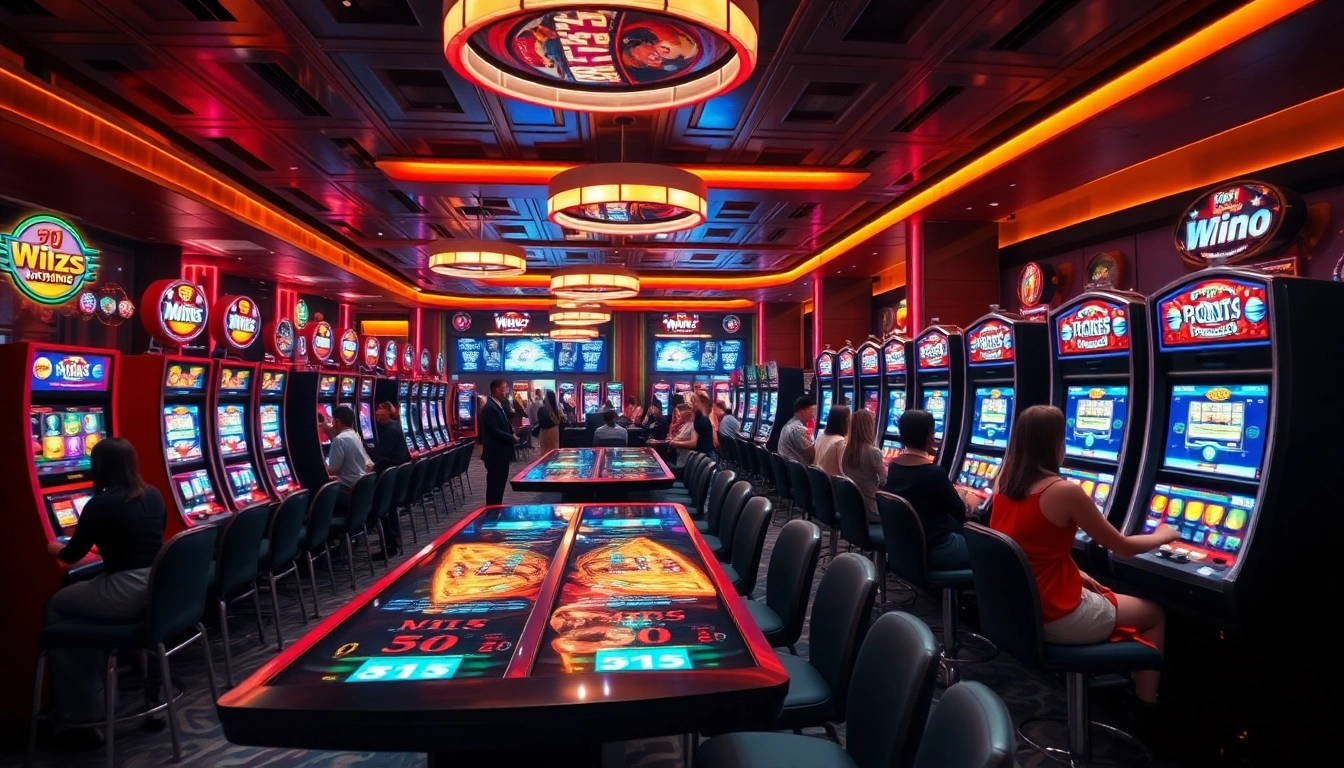 Casino spielen online in a vibrant casino environment with excited players at gaming tables.