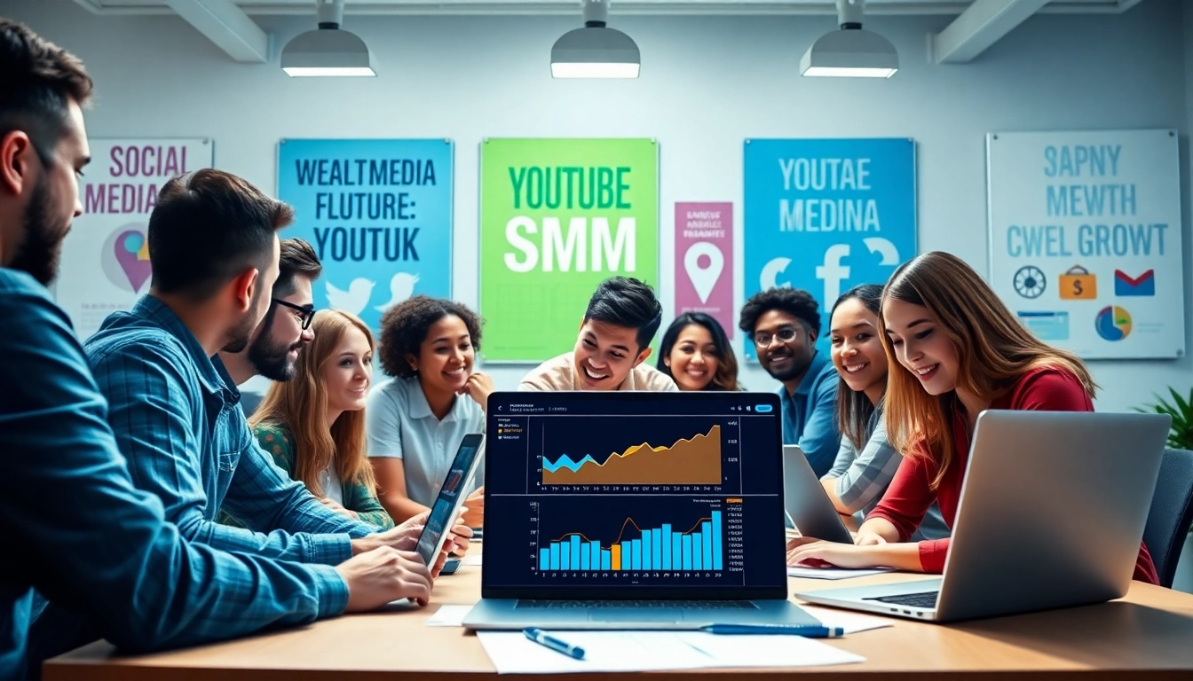 Analyze strategies with the youtube smm panel in a vibrant marketing workspace.
