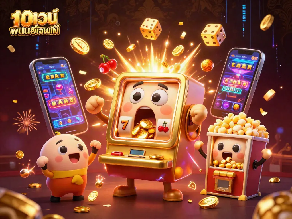 เล่นเกมสล็อตออนไลน์กับ 10เว็บพนันออนไลน์ โดยมีเครื่องสล็อตทองคำในธีม 3D ที่น่าตื่นเต้น