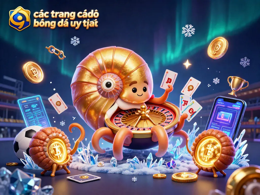 Các trang cá độ bóng đá uy tín với nautilus khổng lồ và những đồng tiền kỹ thuật số tỏa sáng.