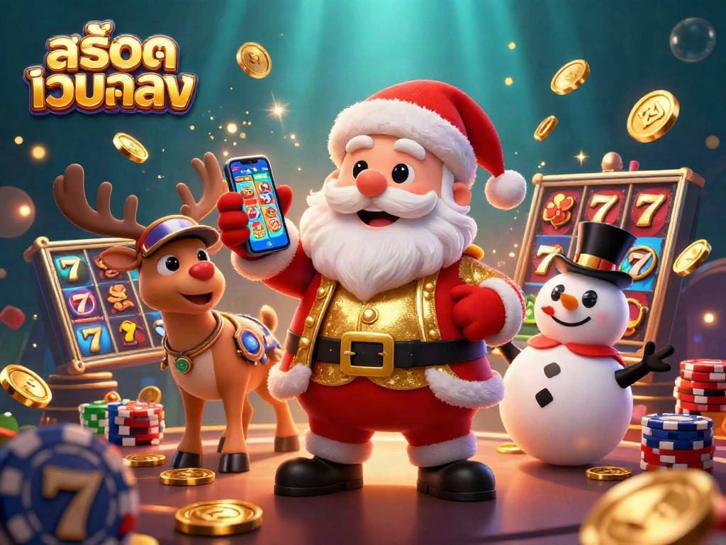 Engage with สล็อตเว็บตรง while enjoying vibrant 3D casino fun with Santa and friends.