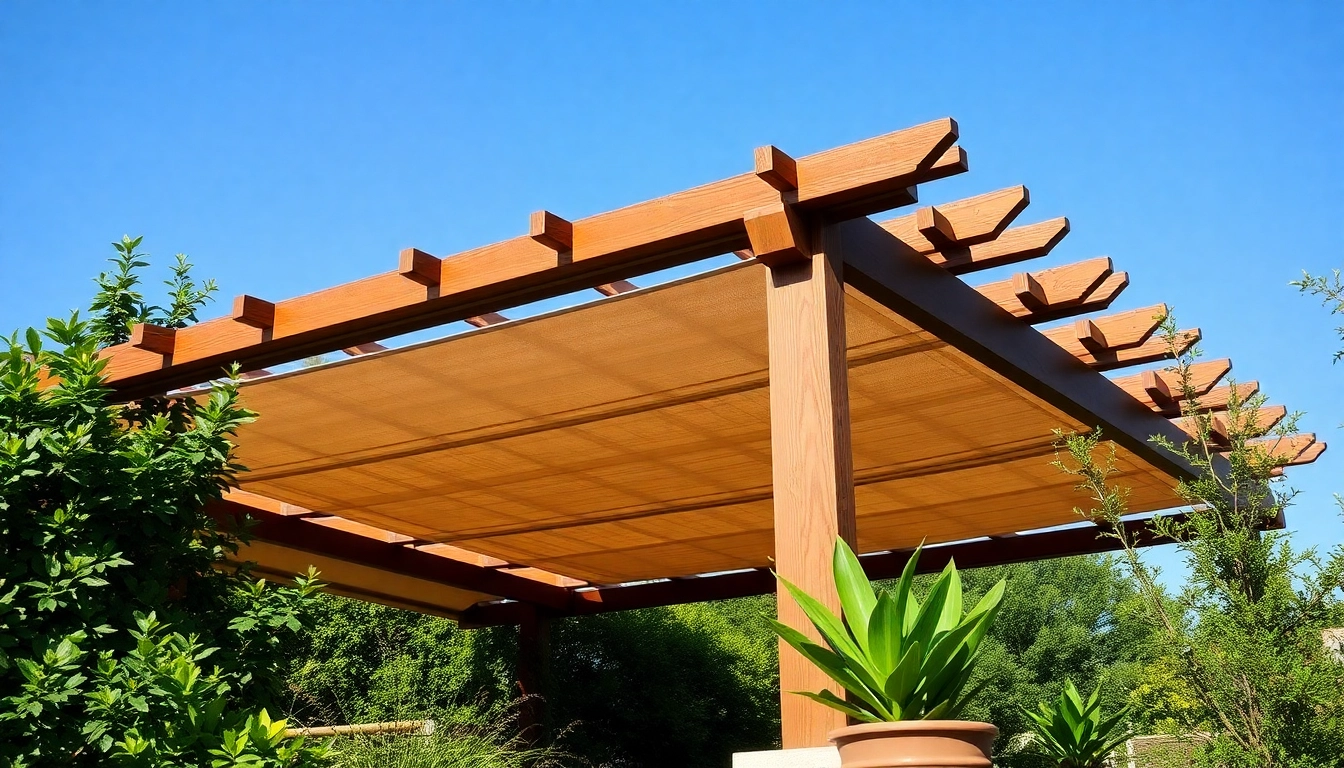 Gestalten Sie Ihre Terrassenueberdachung Ungarn stilvoll mit einer eleganten Pergola in einer gruenen Umgebung.