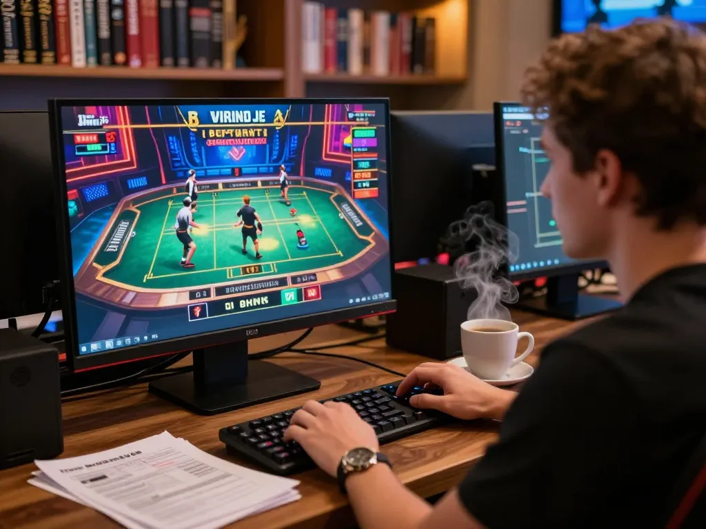 Engaging online gaming set up showcasing SHBET's live dealer experience for strategic play