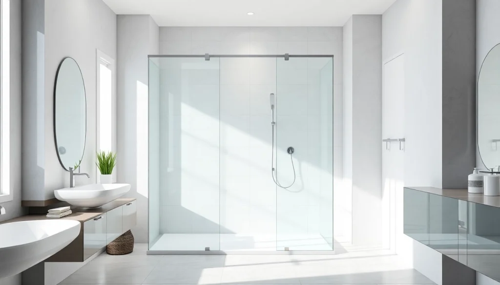 La paroi de douche à l'italienne esthétique et moderne dans une salle de bains élégante.