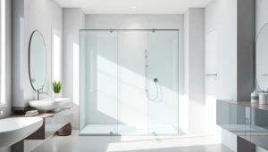 La paroi de douche à l'italienne esthétique et moderne dans une salle de bains élégante.