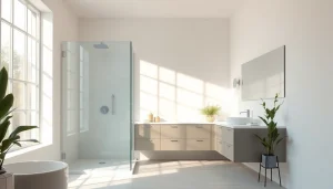 Vibrant sunny showers france bathroom design with modern shower and elegant fixtures