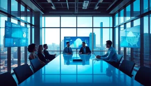 Efficient teamwork on Cloud Services Tampa in a modern office.