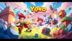 Explore Yono games characters embarking on a thrilling adventure through vibrant landscapes.