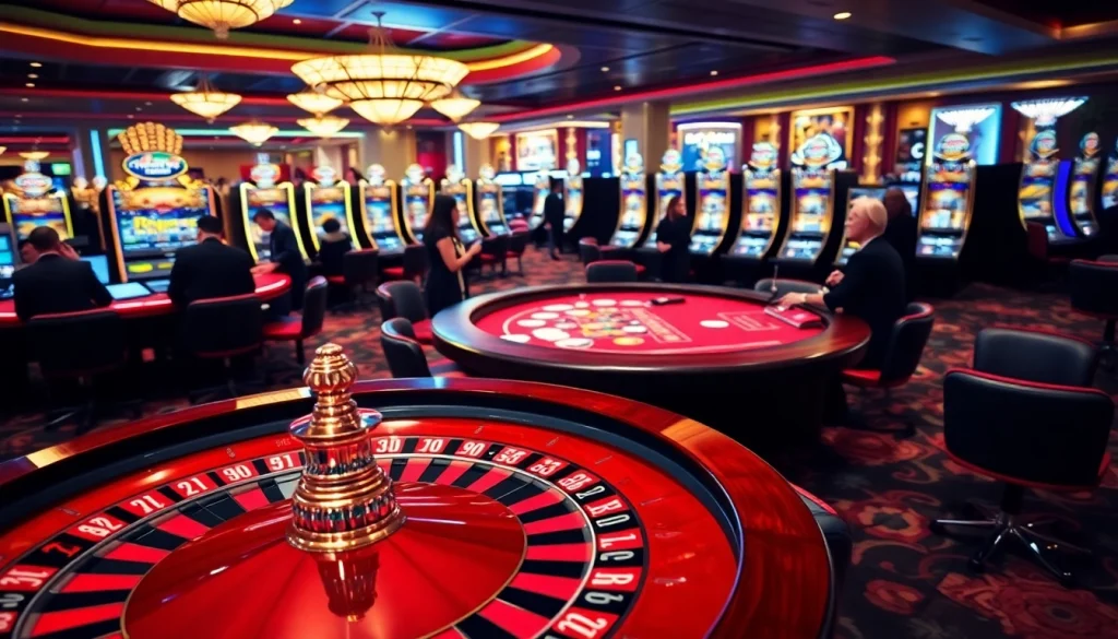 Engage in the thrilling experience of link vao w88 at an upscale casino with roulette and poker tables.
