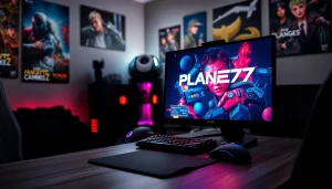 Permainan seru dari PLANET77 game dengan pencahayaan cerah dan suasana gaming yang energik.