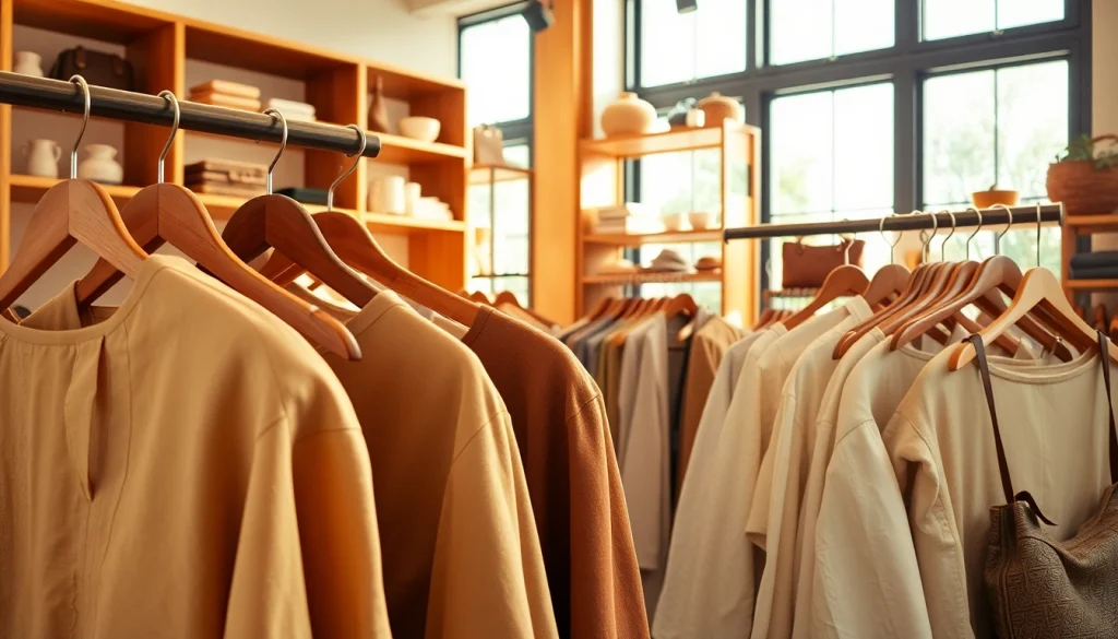 Rivelle showcases timeless clothing pieces in an elegant boutique setting, emphasizing quality and tradition.