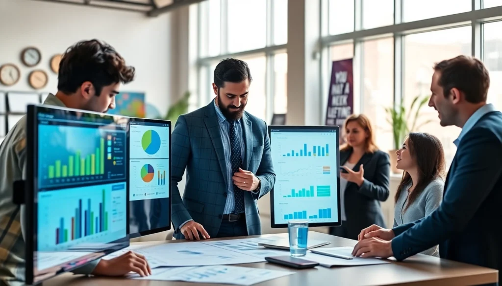 Enhance your understanding of competitive intelligence through team collaboration in a vibrant office space.