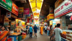 Hela Ad vibrant Sri Lankan marketplace showcasing diverse personal and spa services.