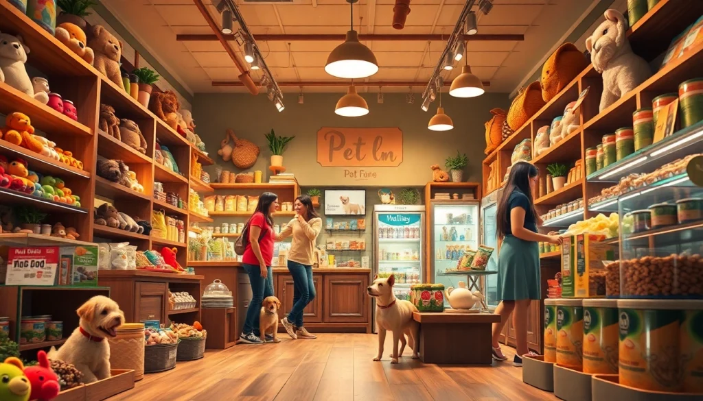 Marleypetshop's inviting pet shop interior with happy pets and quality products.