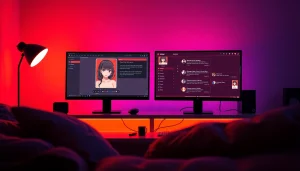 NSFW roleplay scene featuring cozy digital setup and interactive character chat interface.