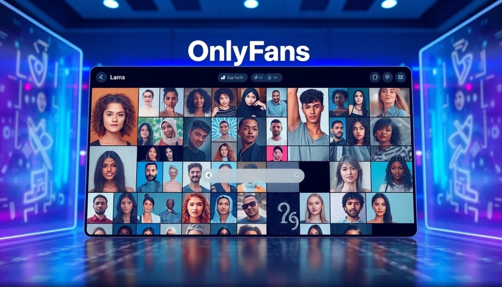 Visual representation of OnlyFans image search showcasing diverse profiles and a modern digital interface.