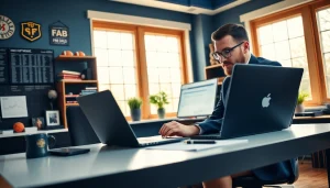 tam Mostbet reyi ilə bağlı analiz edən peşəkar bahisçi, qəşəng ofisdə oturur