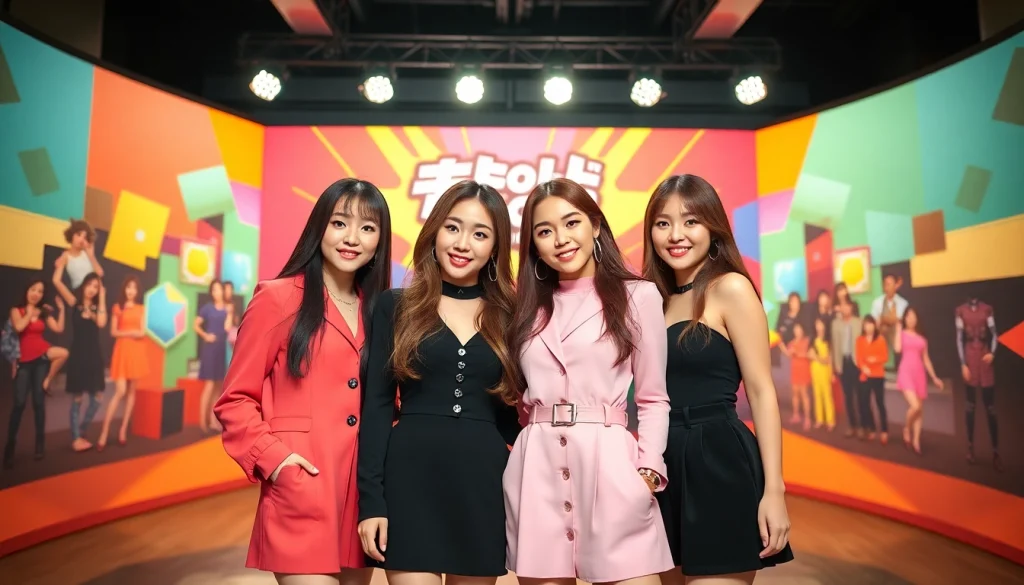 Showcasing the blackpink members Jisoo, Jennie, Rosé, and Lisa in a vibrant setting highlighting their unity.