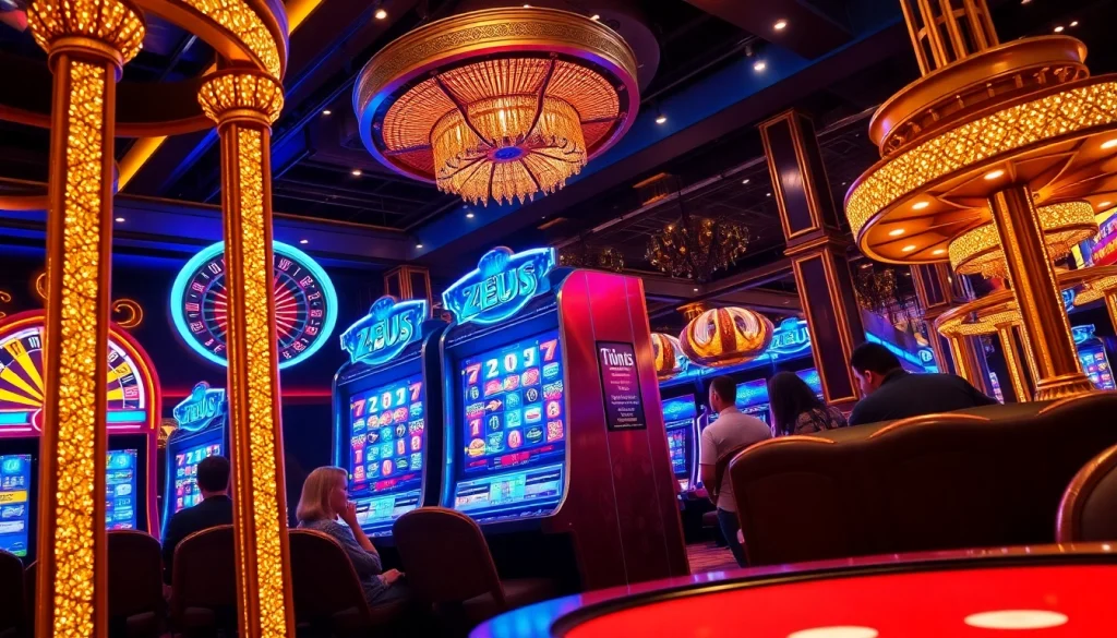 Experience the thrill of Zeus slot with exciting wins at this luxurious casino scene.