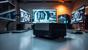 Wydajny SSD na nowoczesnym biurku z technologią, doskonała jakość i styl.